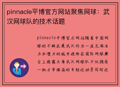 pinnacle平博官方网站聚焦网球：武汉网球队的技术话题